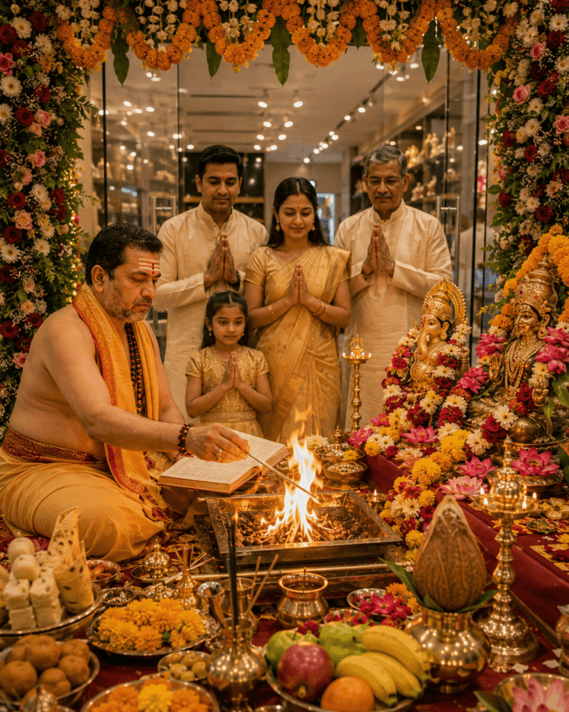 Verified Vedic pandit performing Business Puja at a shop opening in Delhi NCR