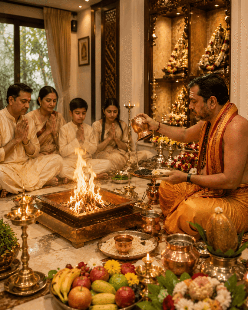 Verified Vedic pandit performing Pitra Dosh Puja at a home in Delhi NCR